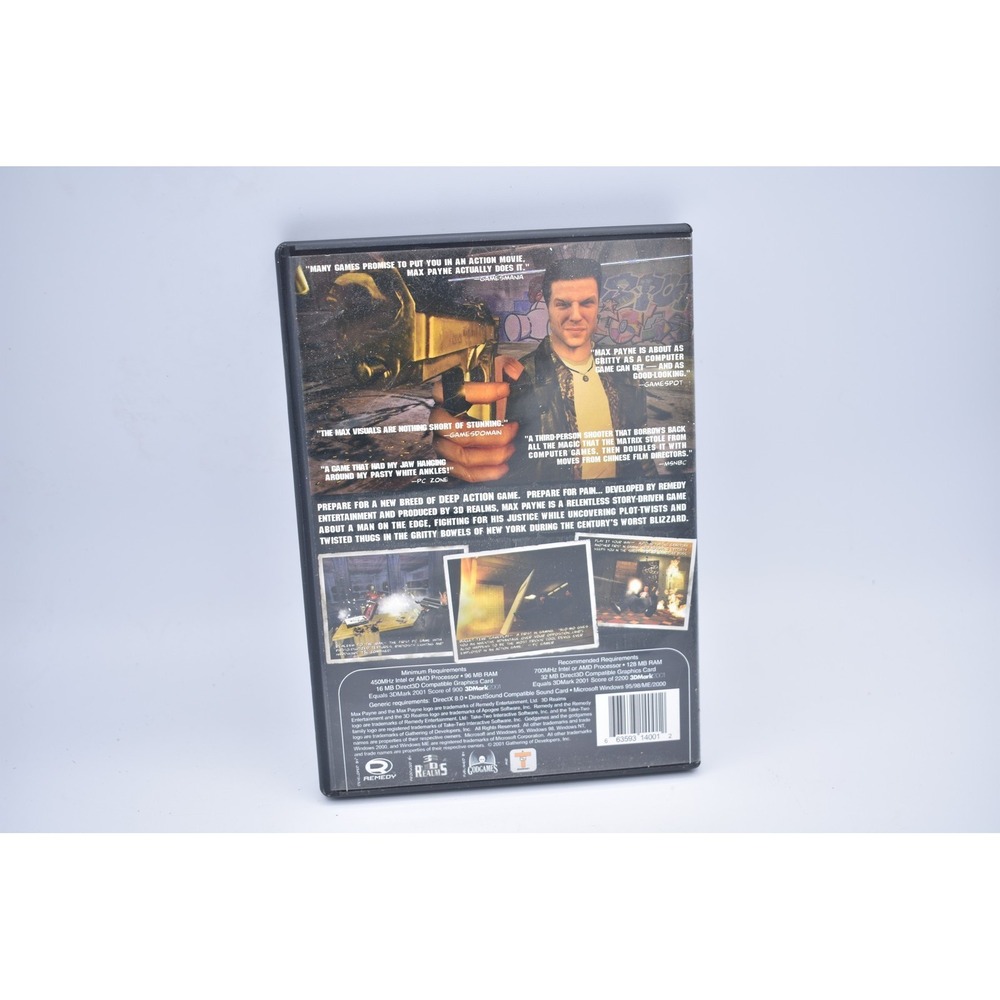 Max Payne PC CD-ROM Video Game 2001 Complete Original Case Insert 0663593140012 - Picture 4 of 4